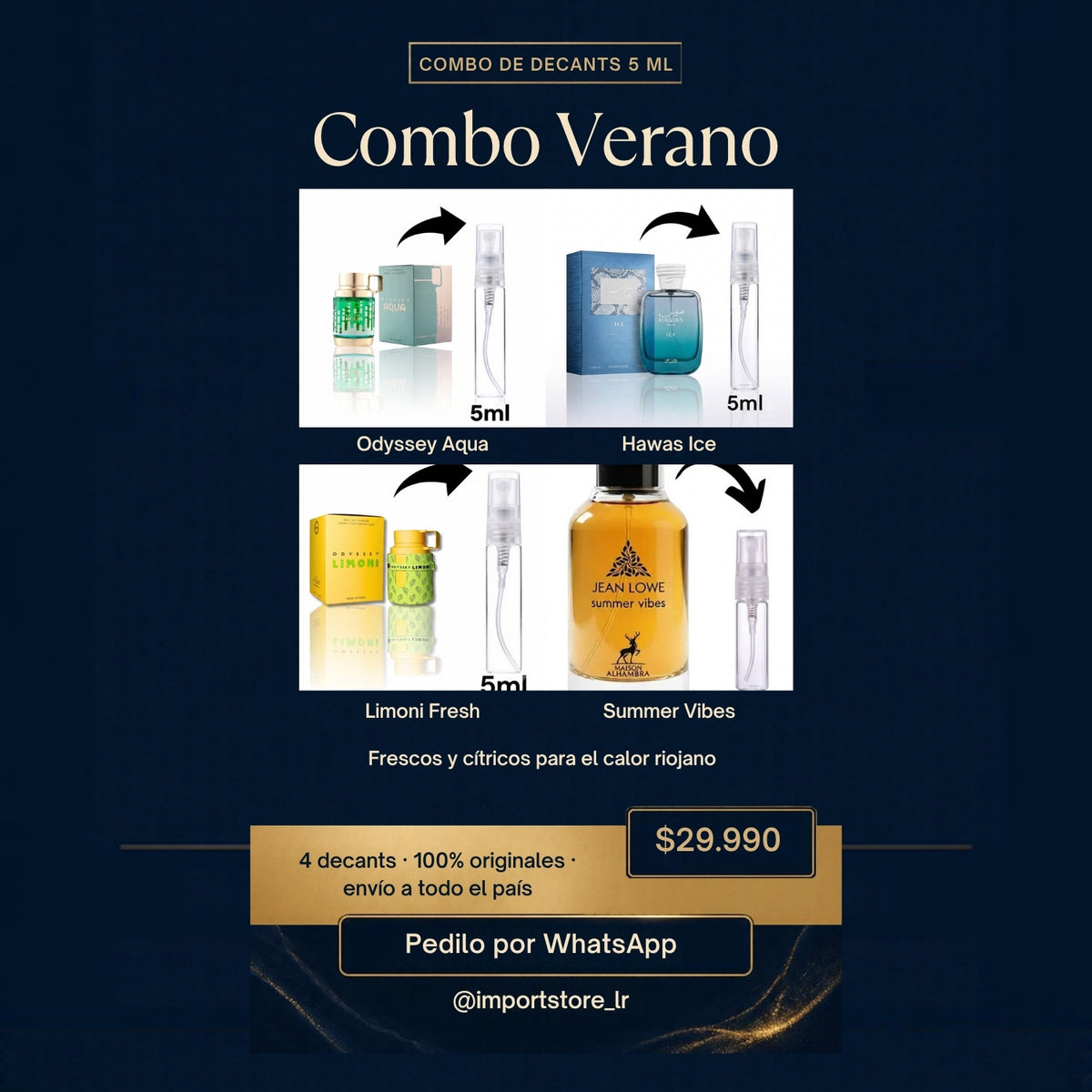 Combo Verano 4 decants 5 ml
